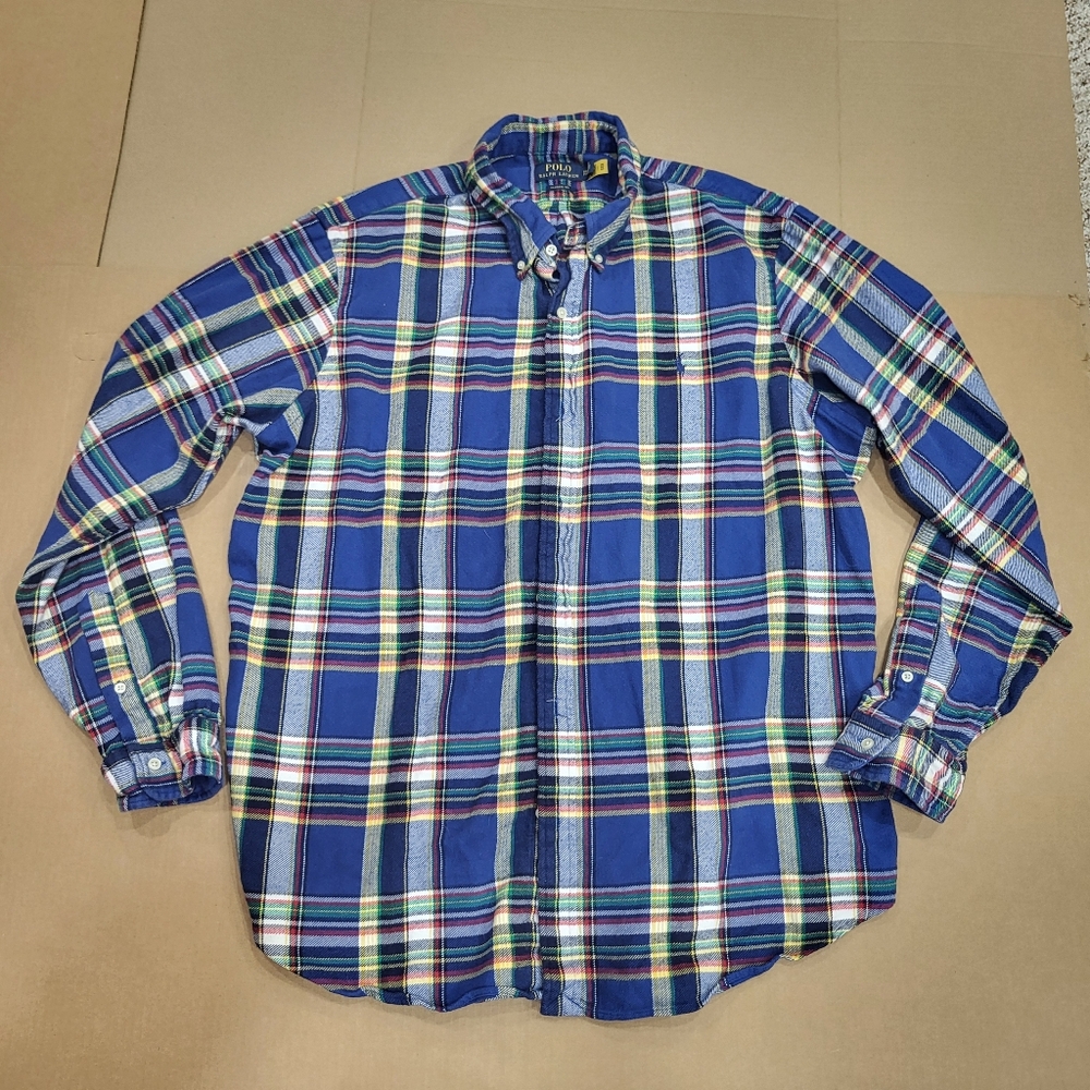Polo Ralph Lauren Men's XXL Classic Fit Plaid Tartan Shirt Flannel Cotton Casual